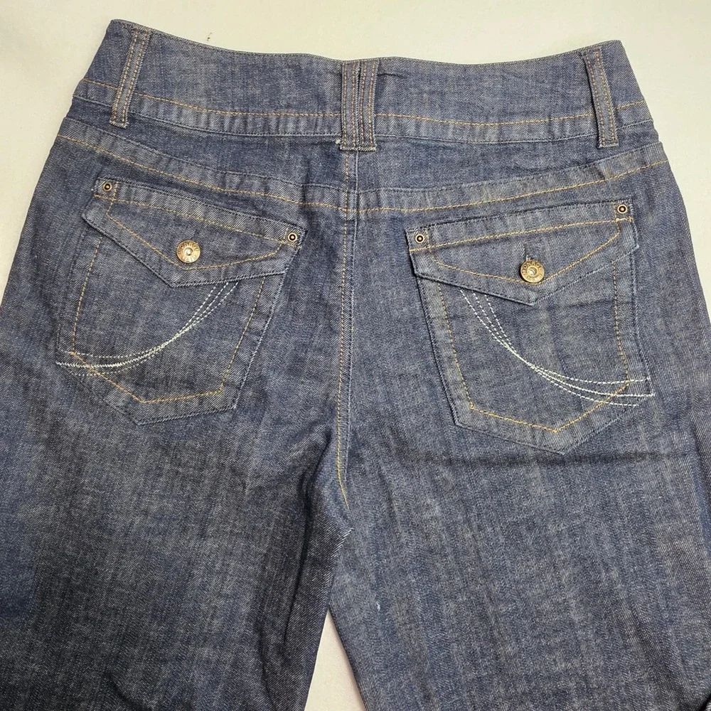 Monroe & Main Wide Leg Jeans Womens 14 Dark Wash Denim High Rise Trouser Pants